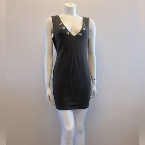 FOREVER 21 olive green sleeveless deep vneck dress. Soft material. Stretch.